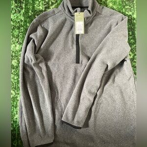 Men's Gray Quarter-Zip Sweater Fleece- never worn